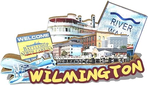 Imán de Wilmington para nevera de madera 3D, monumentos de viaje, coleccionables, recuerdos, decoración hecha a mano
