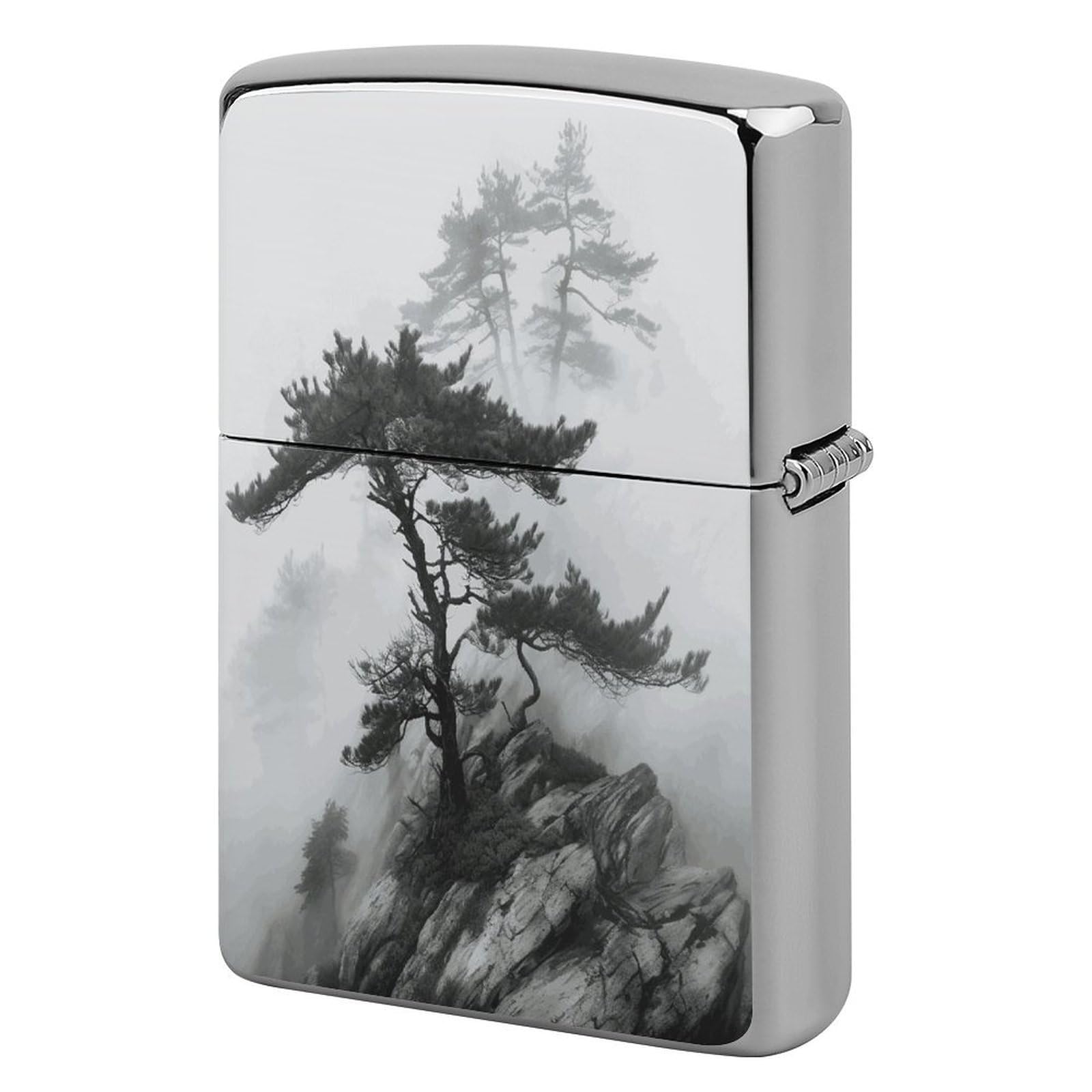Fekiloot Style Foggy Mountain Pine Tree Lighter Case Cover Lighter Holder