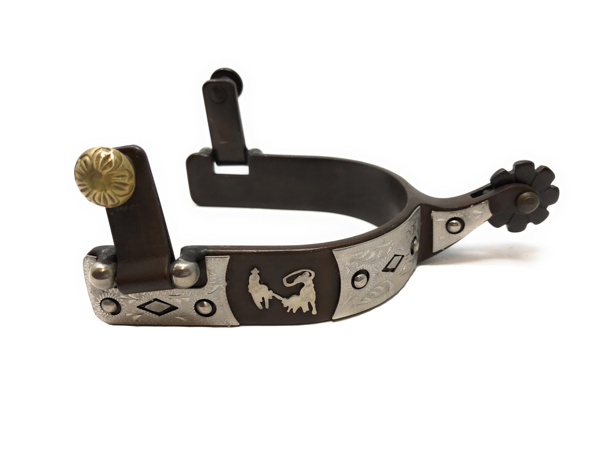 Pistolet Balles vue Western Éperons en acier Noir pour homme