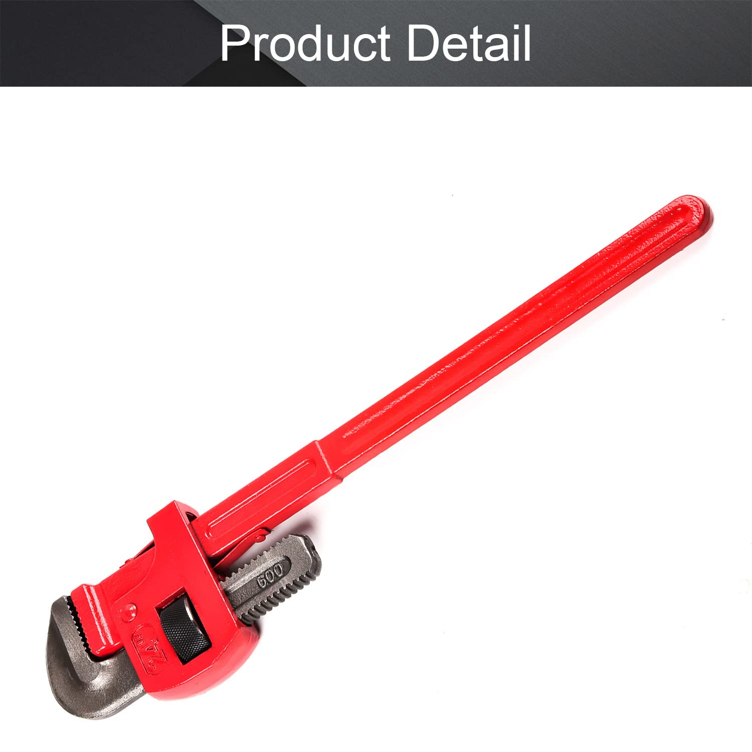 Utoolmart 61 cm solidny prosty klucz do rur ze stali węglowej regulowany klucz hydrauliczny moc szczęki hydrauliki szczypce narzędzie do zaciskania i obracania rur stalowych narzędzia 1 szt