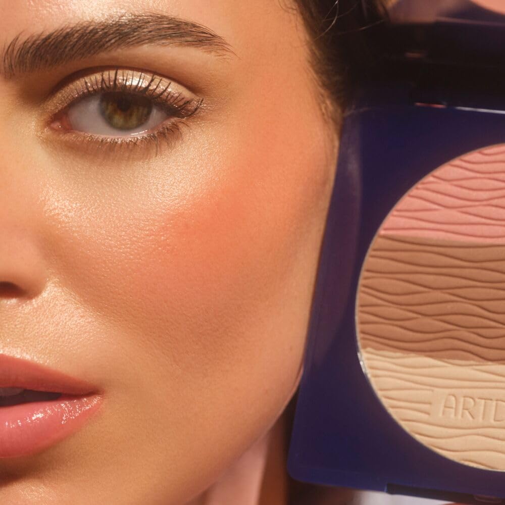 ARTDECO All Seasons Bronzing Powder – Dreifarbiger Bronzer für natürlich gebräunten Teint - Limited Ocean Wave Design mit langanhaltendem Finish - 13,5 g