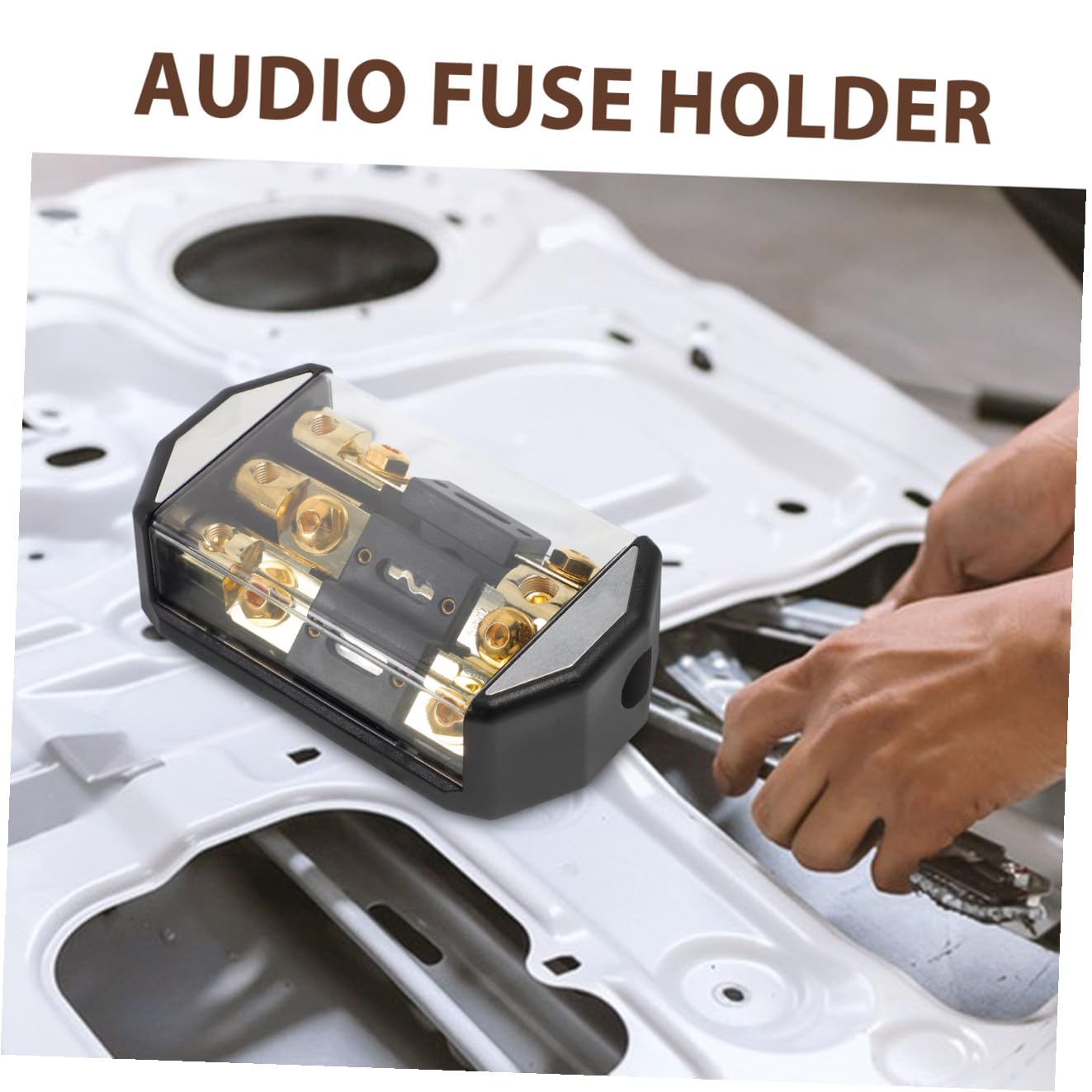 Blocco Fusibili Audio Auto 3 Vie 100a Plastica Rame Nero