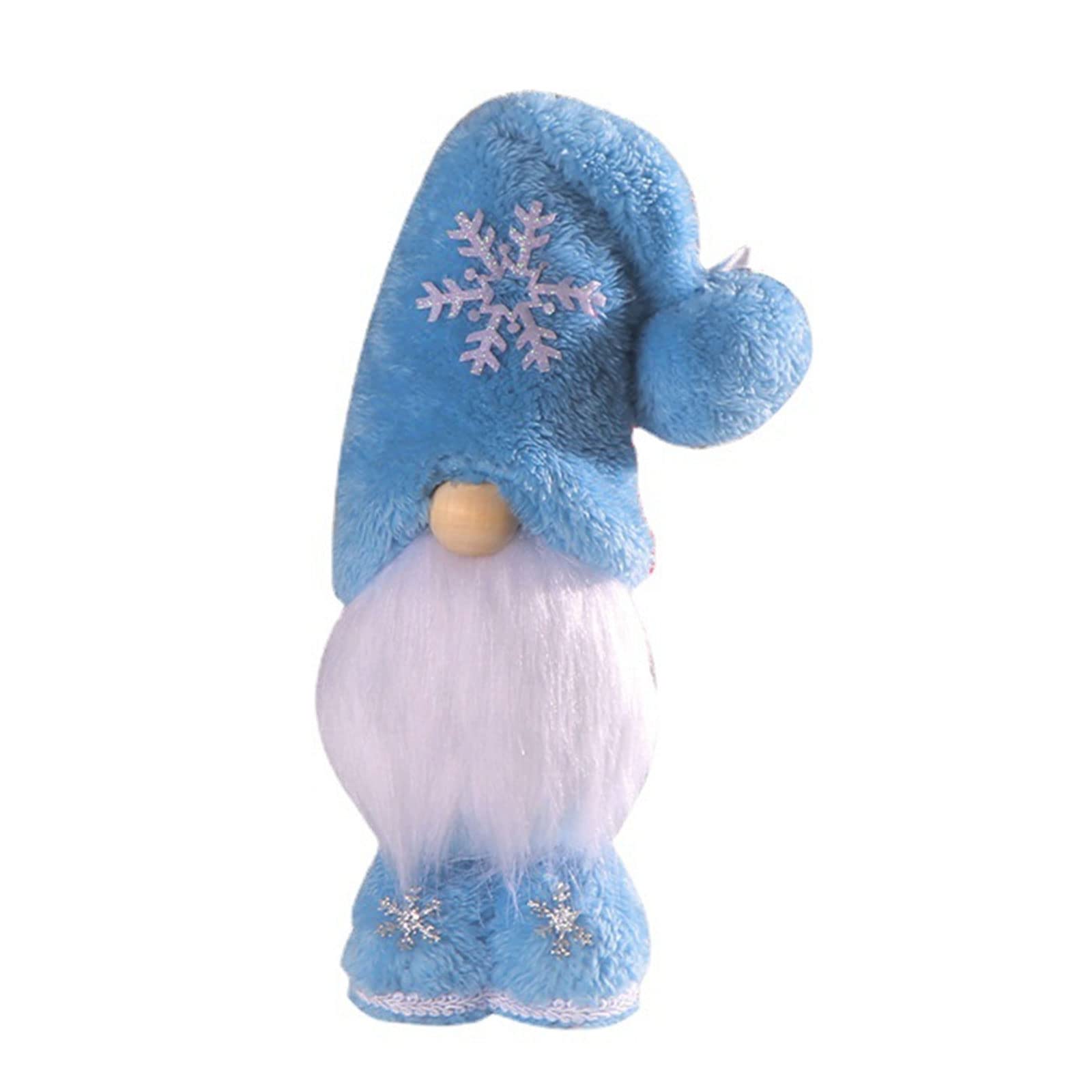 Kalttoy Blue Christmas Standing Snowflake Decorative Snowflake White Beard Doll For Home New Year Birthday Party Decor