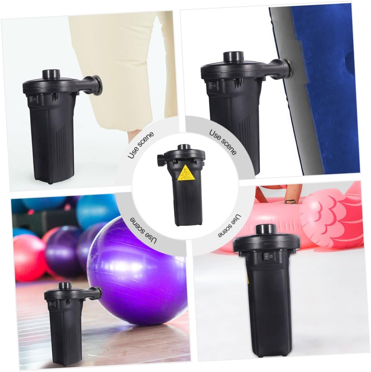 ABOOFAN Rechargeable Electric Air Pump with Lithium Battery Portable Inflatable Pump for Quick Inflate Deflate of Kayaks Air Beds and Sports Equipment US Plug Compatible Black