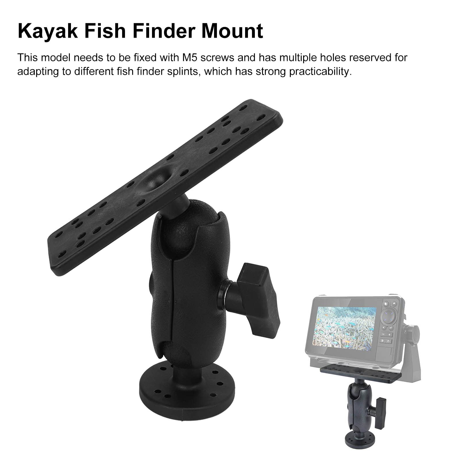 OUKENS Boating Fish Finder Mount, 360 Degree Ruotare Electronic Mount Electronic Fish Finder Mount GPS Plate Rotating