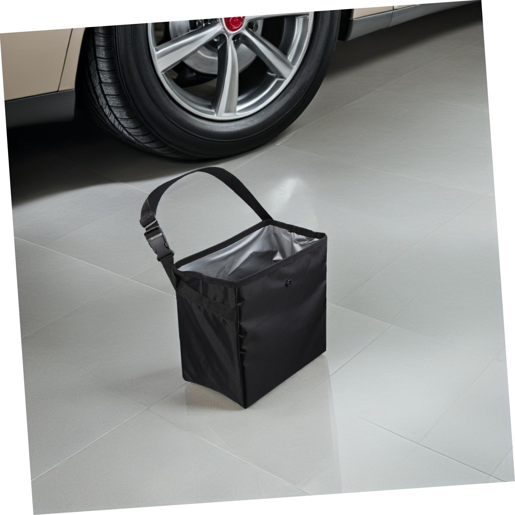 Mikinona 2 Stück Auto Mülleimer 8, 5 L Schwarz aus Nylon und Pvc | Aufbewahrungsbox für Reisen, Camping und Haushalt, für Werkzeug und Spielzeug, Multifunktional