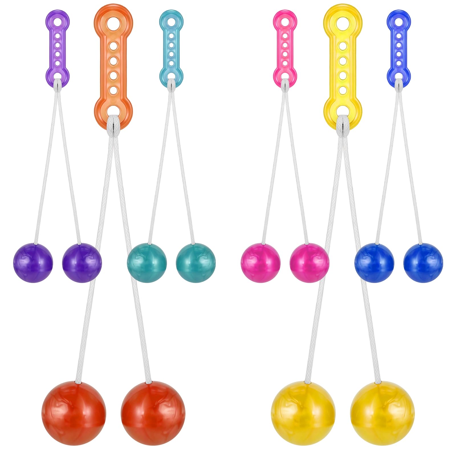 HAICN 6 Pcs Clackers Balls Retro Swinging Noise Maker Toys Classic Skill Game Random Color Click Clacks Balls for Sensory Toy Birthday Party Favors Stress Relief.