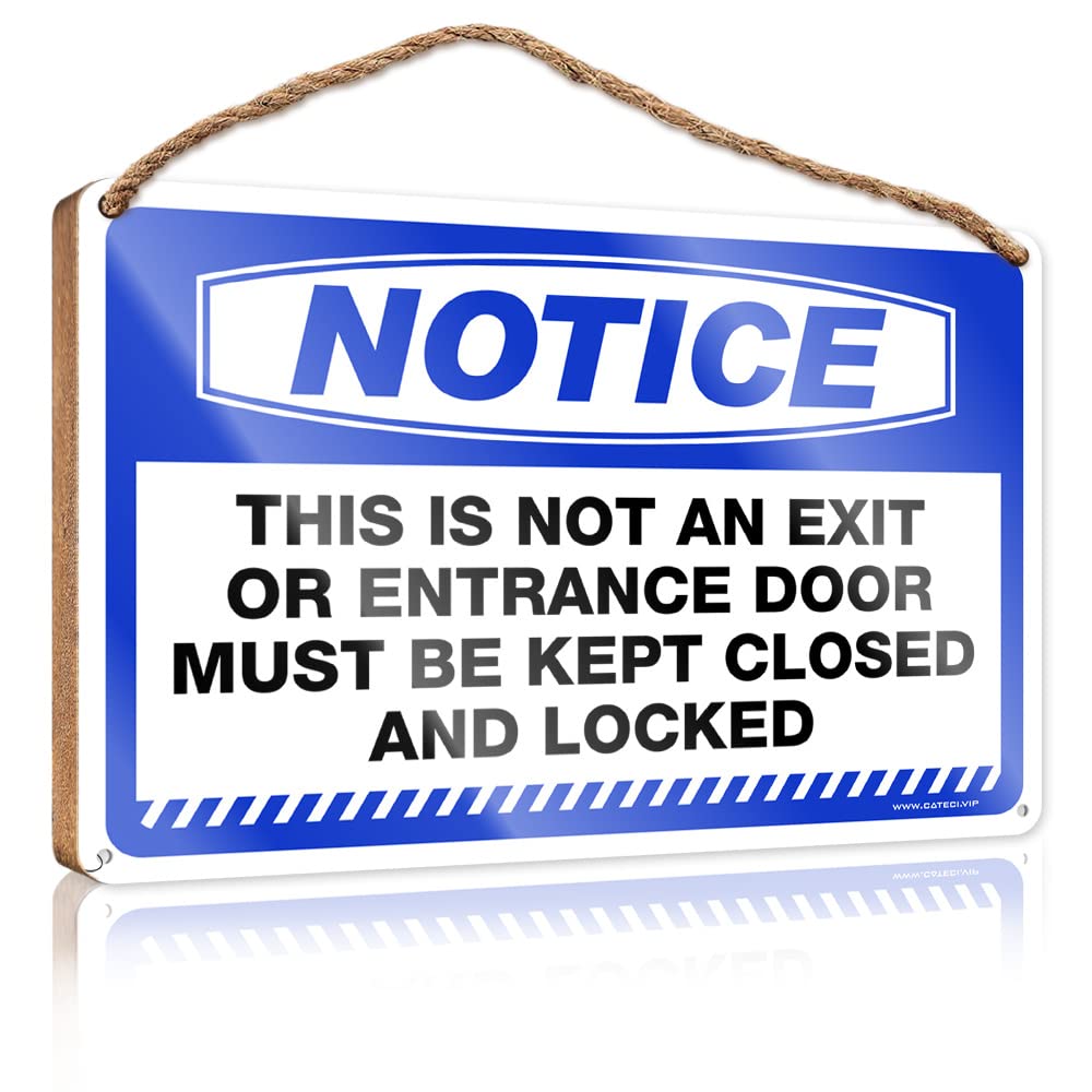 Porch Decorations Notice This Is Not An Exit Or Entrance Door Wooden Sign Front Porch Decor Decorative Signs For Home Decor(23X35CM)