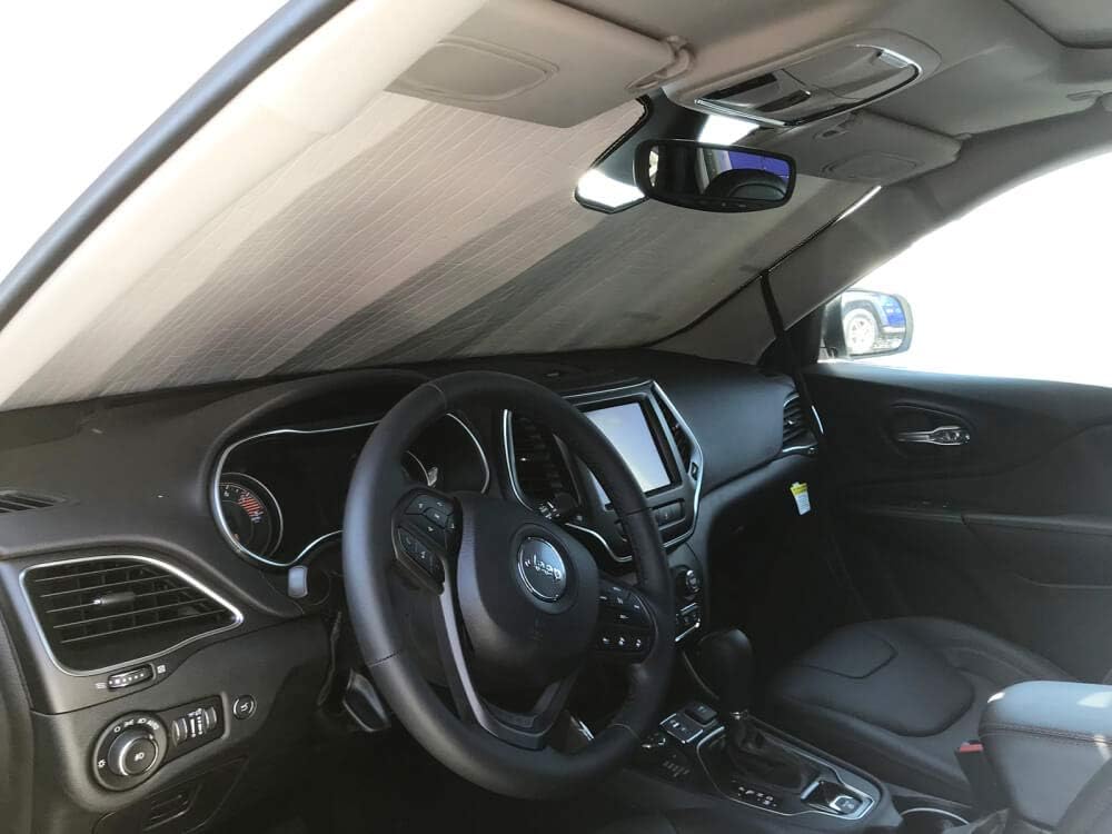 HeatShield, The Original Windshield Sun Shade, Custom-Fit for Jeep Cherokee SUV w/Technology Group Package 2019, 2020, 2021, 2022, 2023 Silver Series