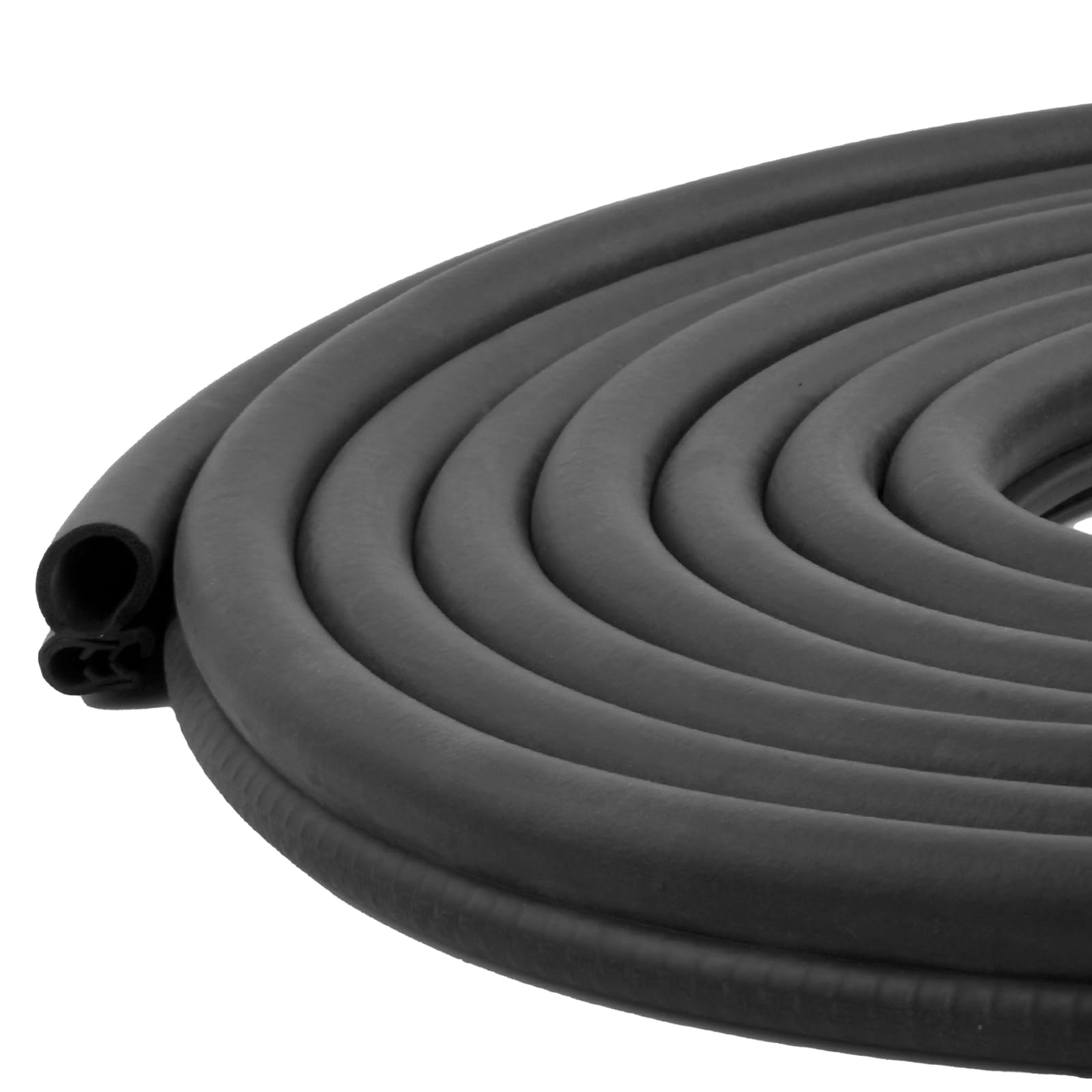 Cozlly Black D-Shape Car Door Seal Strip, Universal Automotive Weather Stripping, Noise Insulation Seals For Window Soundproofing
