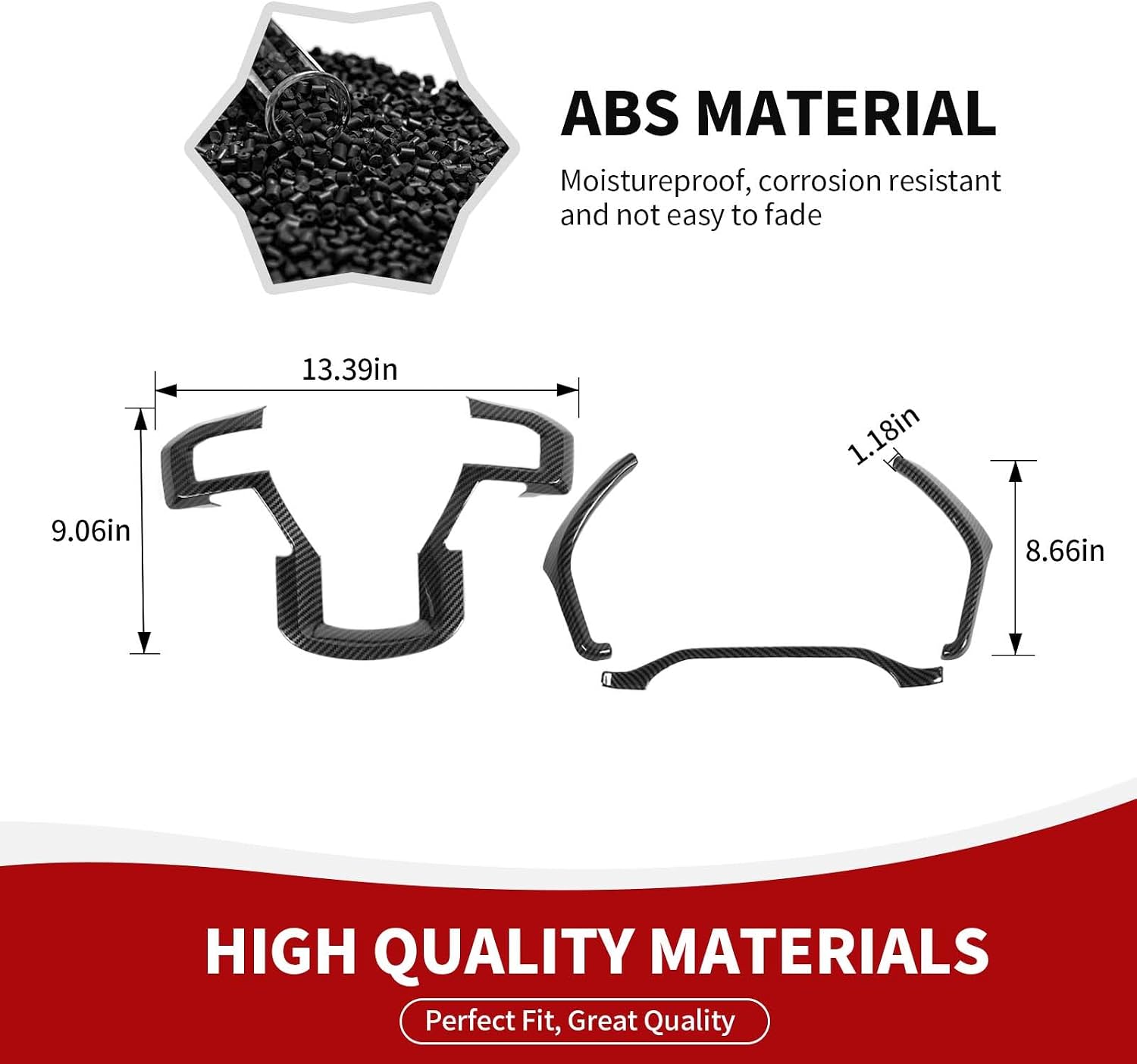RAZPOY for F150 Interior Trim Kit, Steering Wheel Trim Dash Board Cover Compatible with 2015-2020 Ford F150 Carbon Fiber Interior Accessories