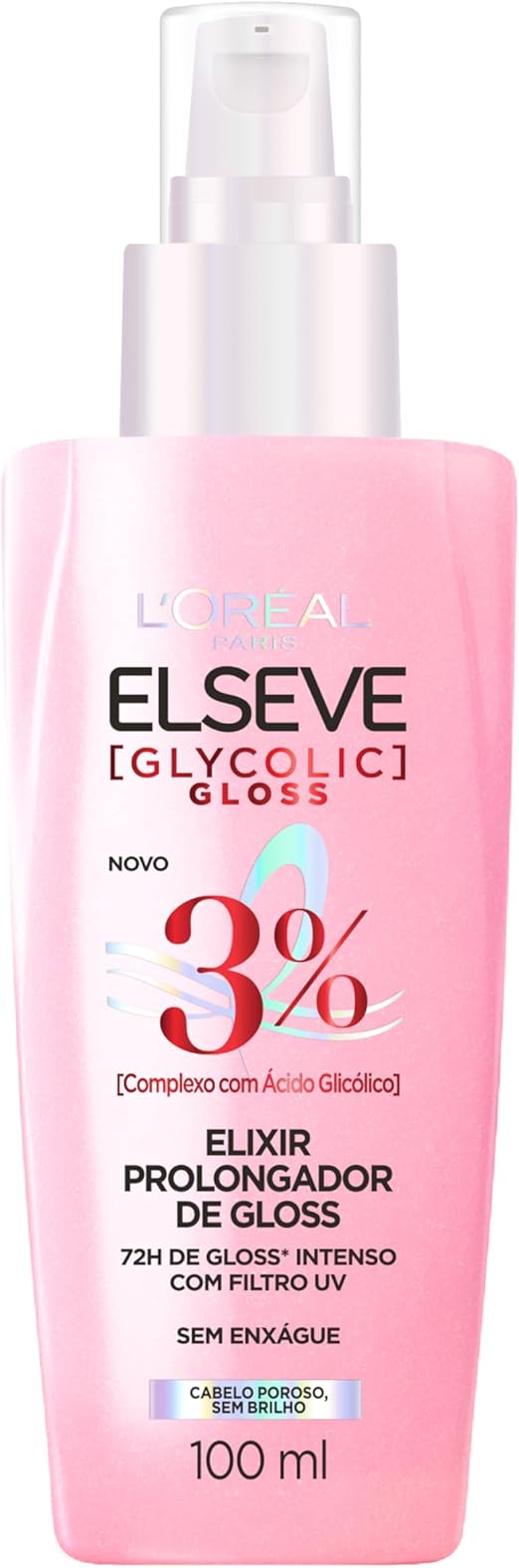 L'Oréal Paris Elseve Sérum Capilar Elixir Prolongador de Gloss Glycolic Gloss, 72 Horas de... L'Oréal Paris Elseve Sérum Capilar Elixir Prolongador de Gloss Glycolic Gloss, 72 Horas de...