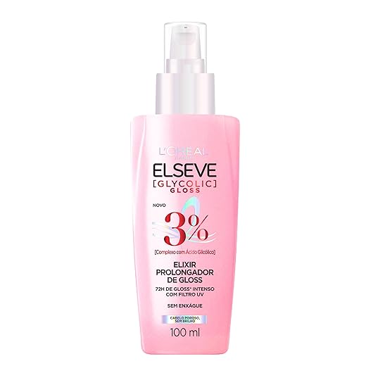 L'Oréal Paris Elseve Sérum Capilar Elixir Prolongador de Gloss Glycolic Gloss, 72 Horas de Duração, 100ml