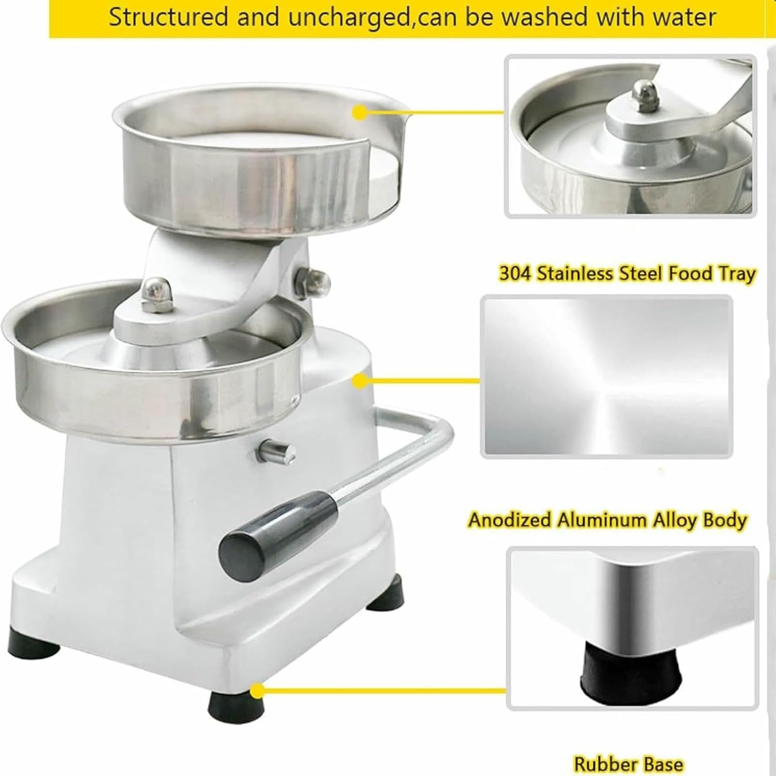 Prensa de hamburguesas, máquina formadora de carne manual de acero inoxidable para cocina y exterior, ideal para uso comercial, perfecta para asar y cocinar