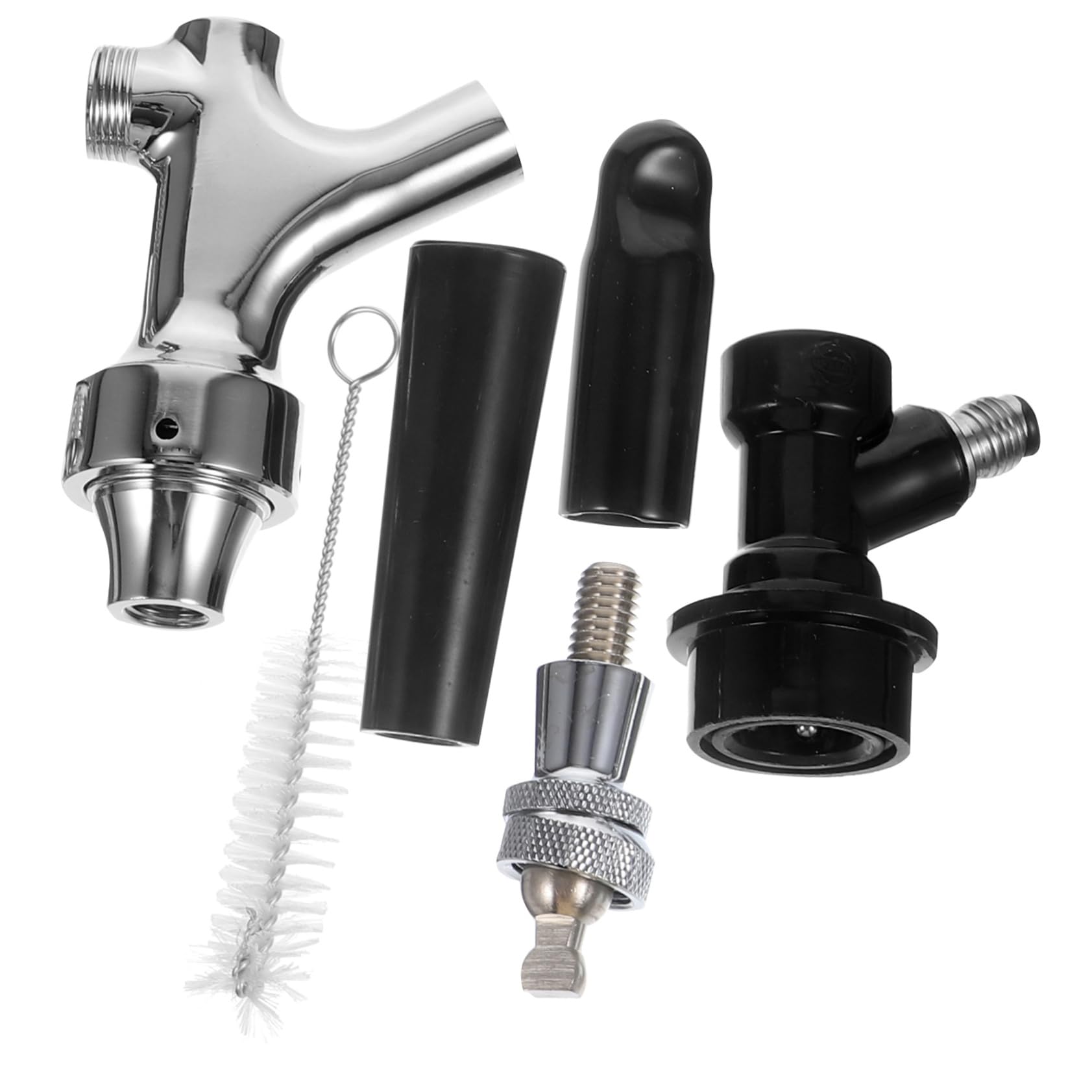 Zerodeko 2 Piezas Grifo Cerveza Acero Inoxidable con Bola Bloqueo Dispensador Portátil para Barril Artesanal y Uso Casa
