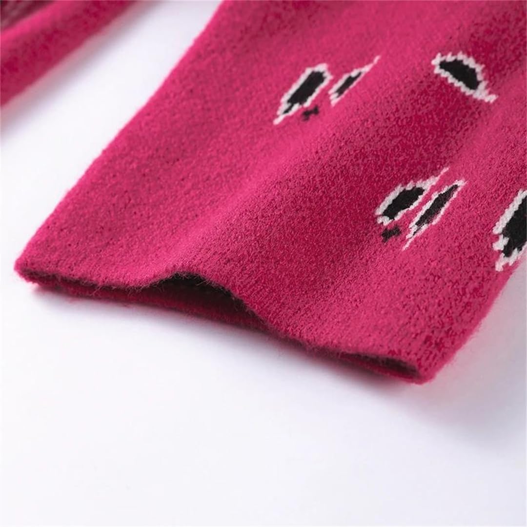 Women Tassel Patchwork Printed Cardigan Geometric Patterns Belts V-Neck Long Sleeve Knitted Sweater Coat