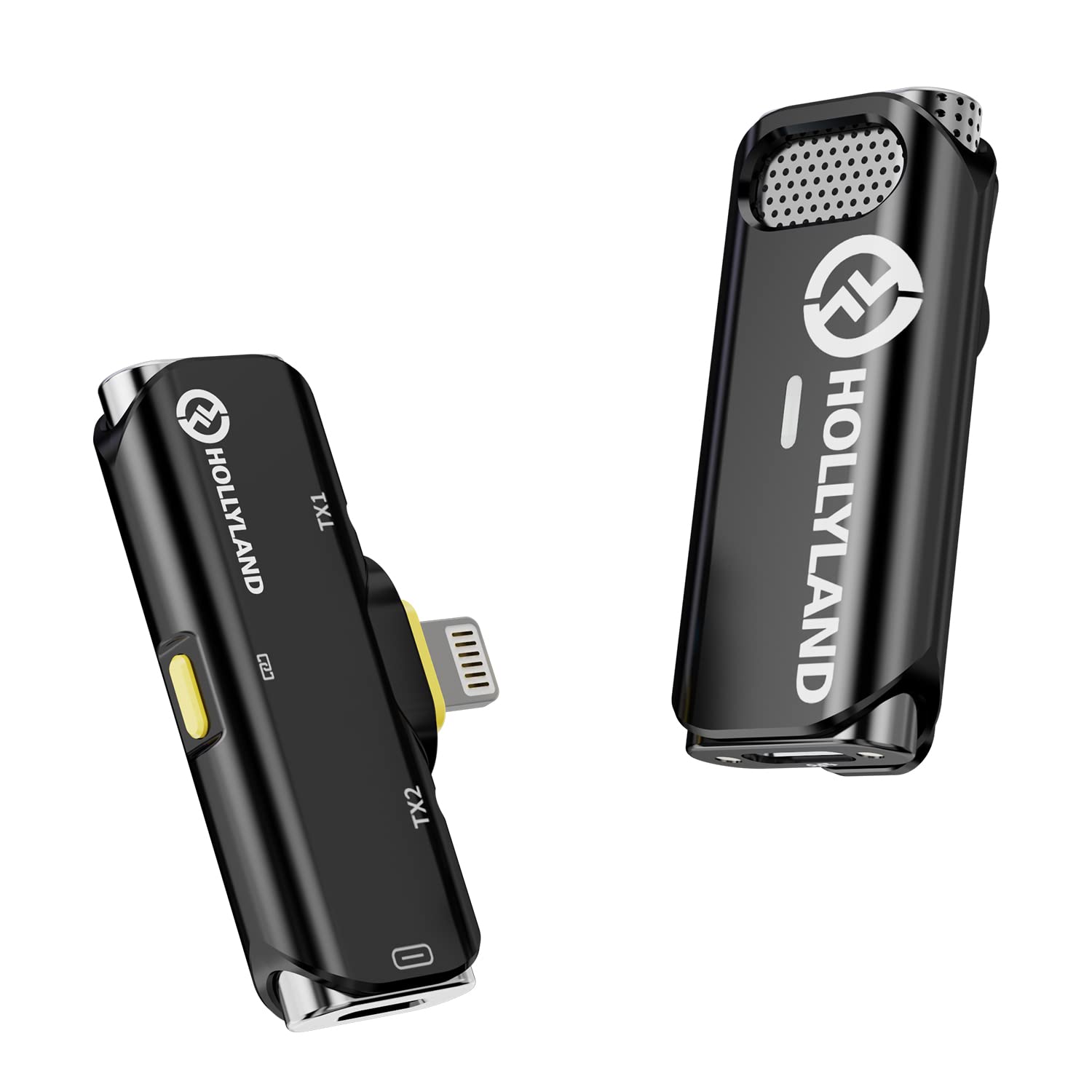 Wireless Lavalier Microphone Hollyland Lark C1 for Smartphone Dual Channel Lapel Microphone with 650 FT Los Transmission Range Noise Cancellation for Youtubers Vlogging Streaming Recording (iOS Solo)