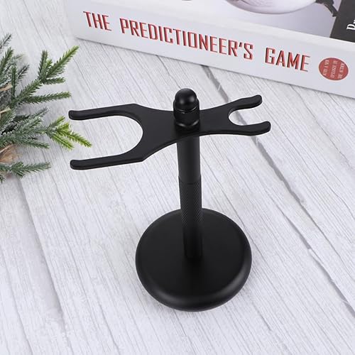Miniatura 9 de Soporte para herramientas de afeitado de barba, soporte de aleación de zinc, diseño negro elegante para almacenamiento de baño organizado, soporte