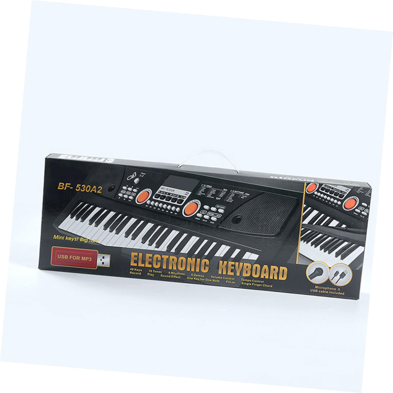 Piano Electrónico Infantil de Plástico de 49 Teclas con Micrófono Juguete Musical Educativo Multifuncional y Cumpleaños para Aprendizaje