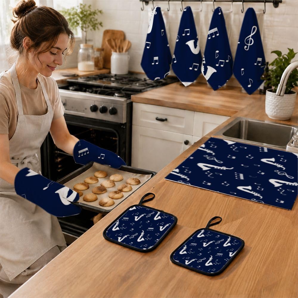 9PCS Jazz Saxofono Cucina Decor e Accessori Set