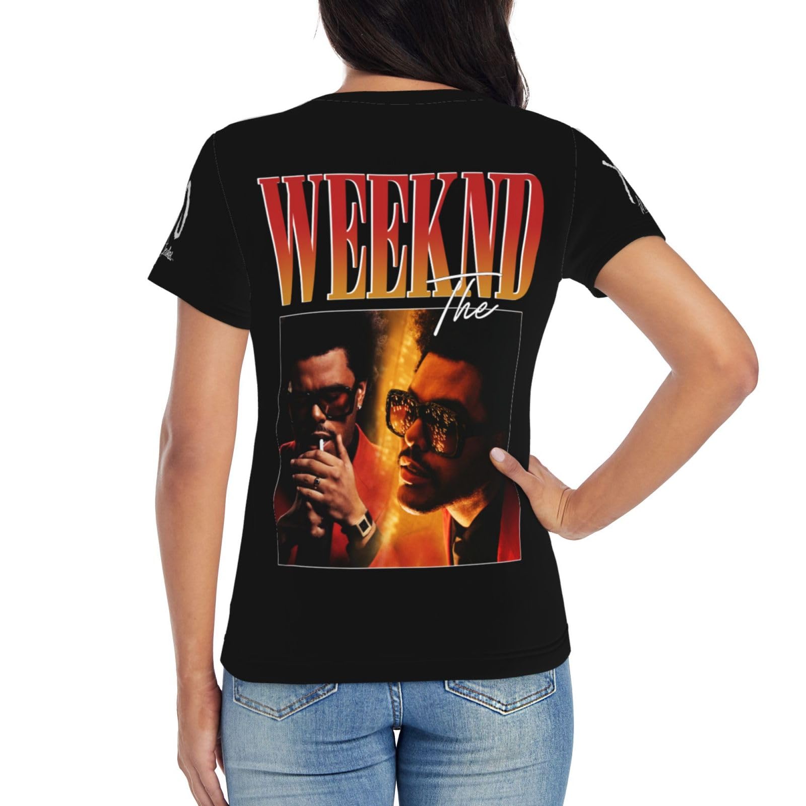 Wee%KND Singer T-Shirt, T-Shirt, Rapper, Damen, Rundhalsausschnitt, bedrucktes Damen-Pullover-Shirt, kurzärmlig, Baumwolle, Hip-Hop-Trend-T-Shirt