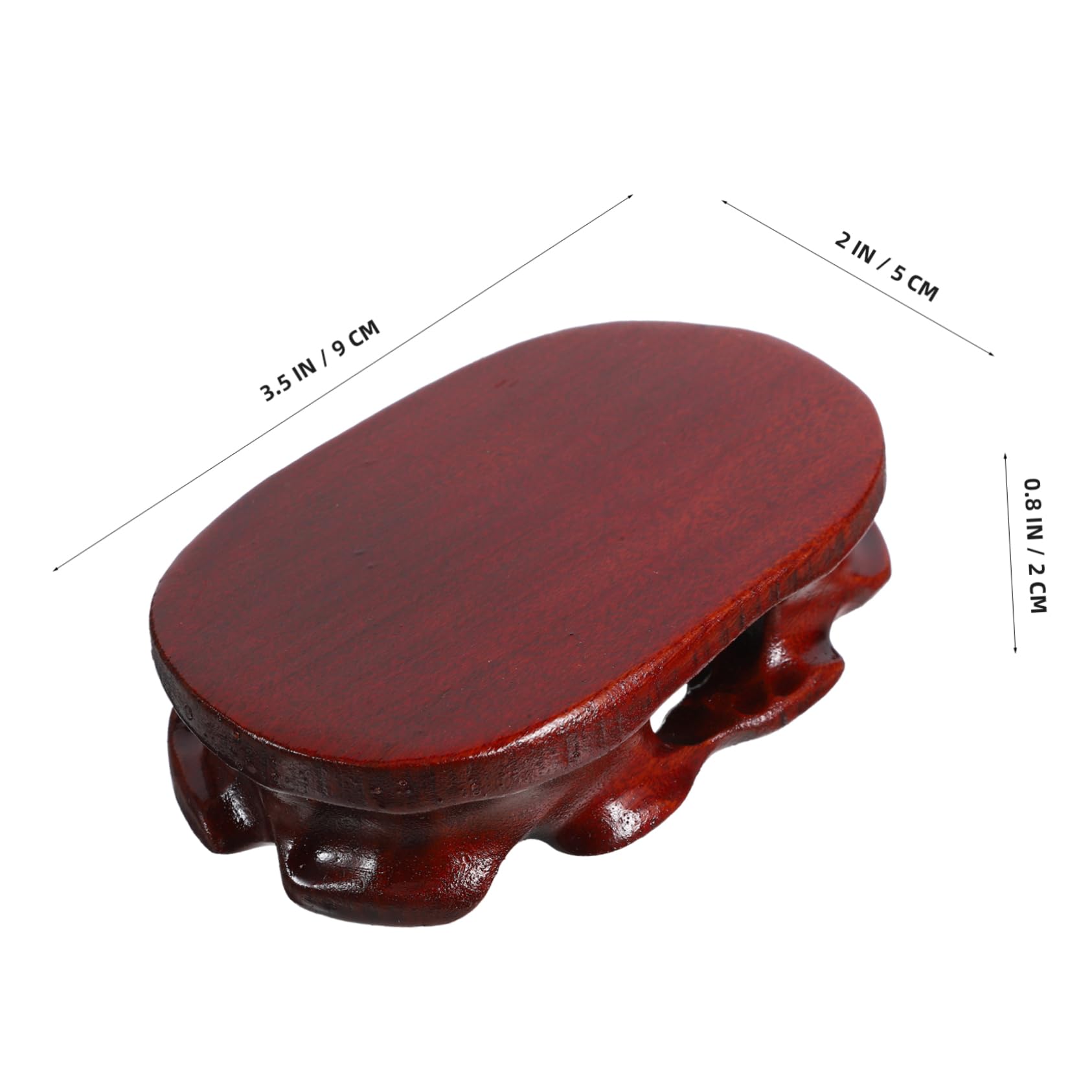 ABOOFAN 2Pcs Oval Wooden Display Base for Teapot Rustic Craft Ornament Stand Stable Home Decor Riser for Flower Shop Tea Shop Office Shop