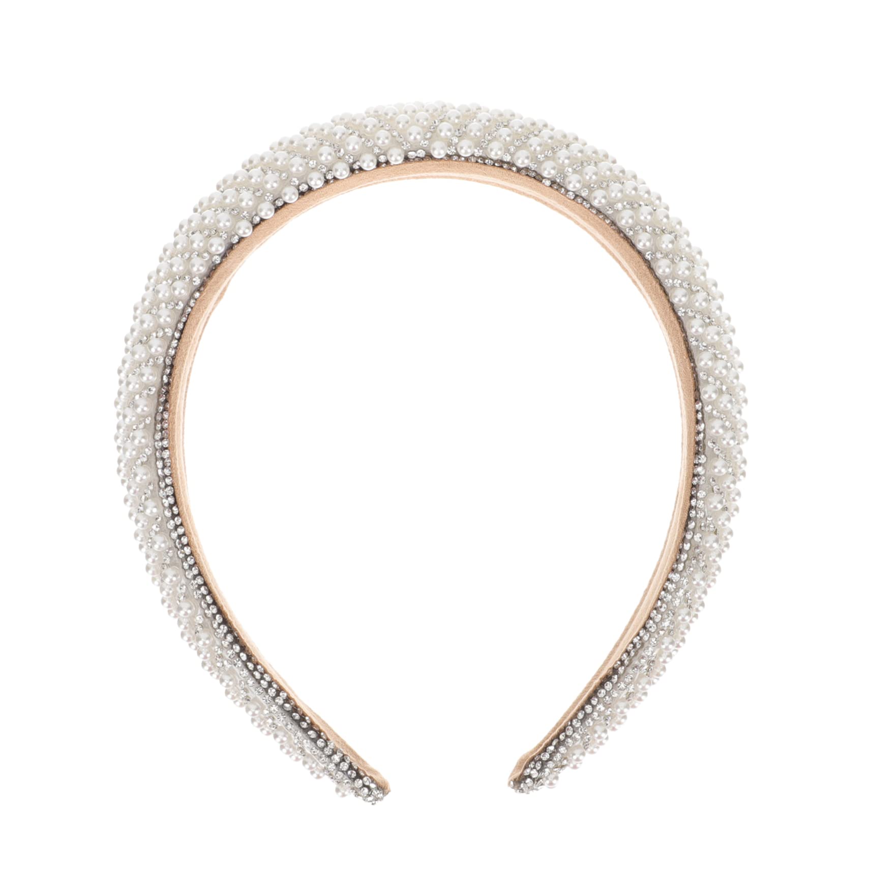 FRCOLOR 4 Stück Stirnband Haarschmuck aus Strass Haarband mit Strassperlen Kristalldekor Haarband für Mädchen haar zubehör haircharm Haarschmuck für Frauen Mode-Haarreifen Stoff Weiß