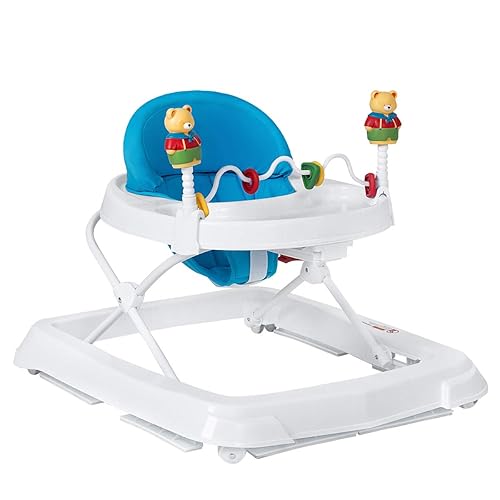 HONEY JOY Andador de bebé, juguete plegable para empujar sentado y caminar detrás con ruedas, piano interactivo y pedantes, altura y velocidad