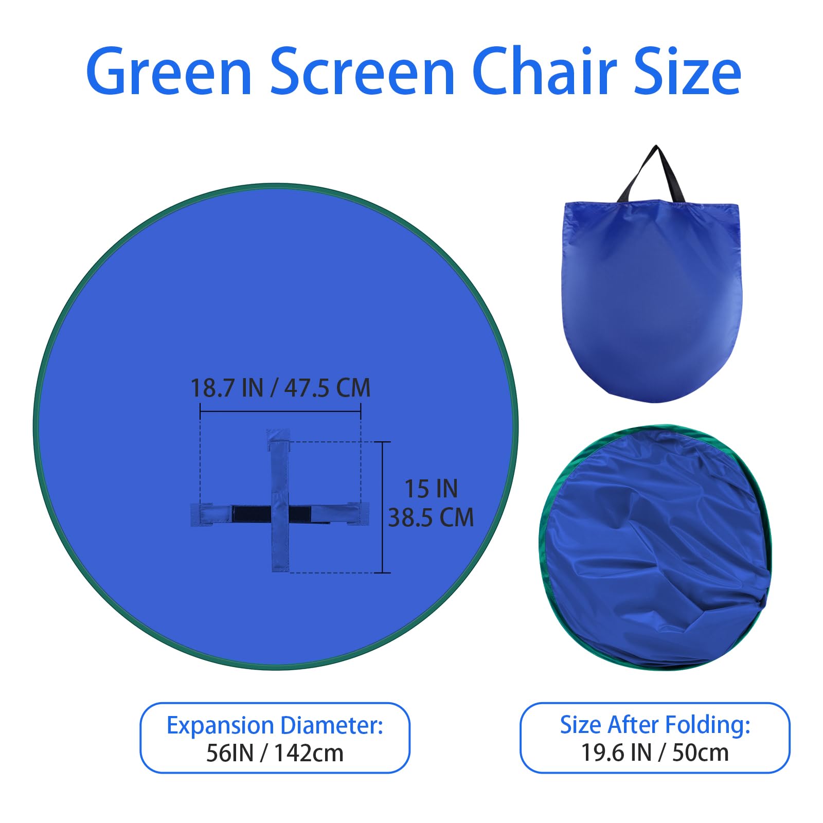 Pantalla verde portátil – Telón de fondo de pantalla verde de 56 pulgadas con soporte y pantalla azul reversible para streaming, juegos, zoom y videollamada