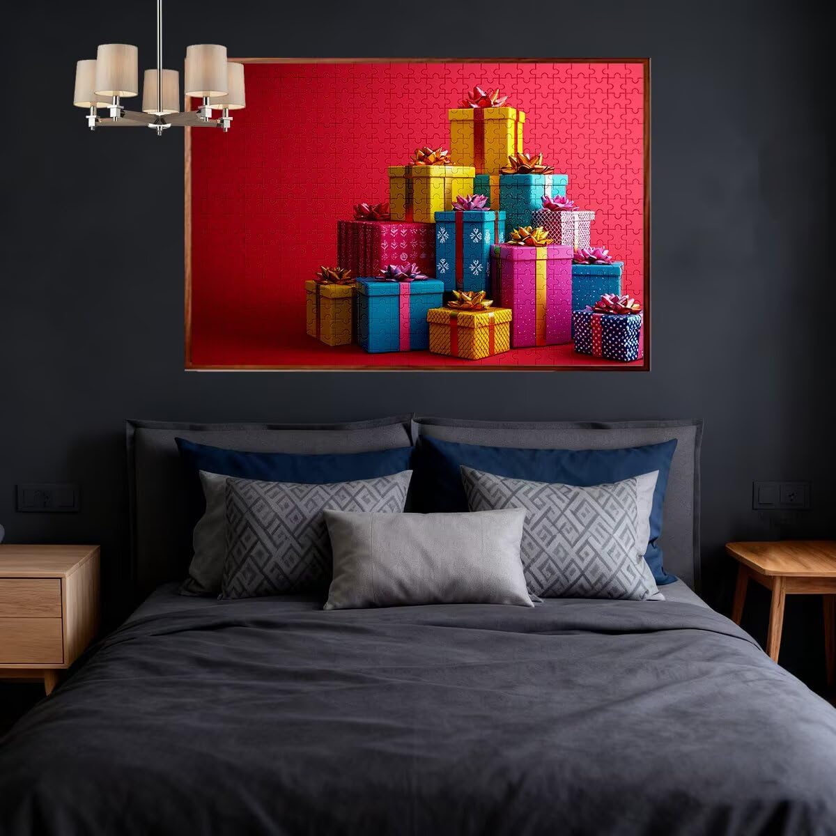 Puzzle 6000 sztuk świąteczne proste puzzle dla dorosłych i całej rodziny rozmiar 179 x 105 cm opakowanie wysokiej jakości, klasyczne kreatywne rozrywki zabawne wyzwania świąteczne dekoracje M-07