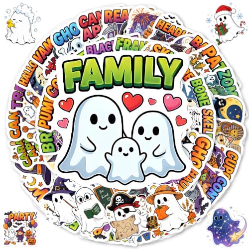 200pcs Halloween Stickers for Kids, Ghost Stickers Bulk Party Favors - image 3