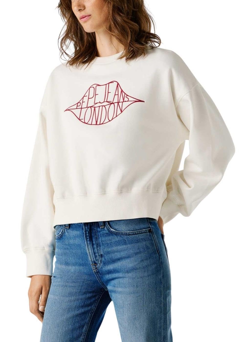Pepe Jeans Bluza damska Bernis, biała (Mousse White), XS, biały (Mousse White), XS