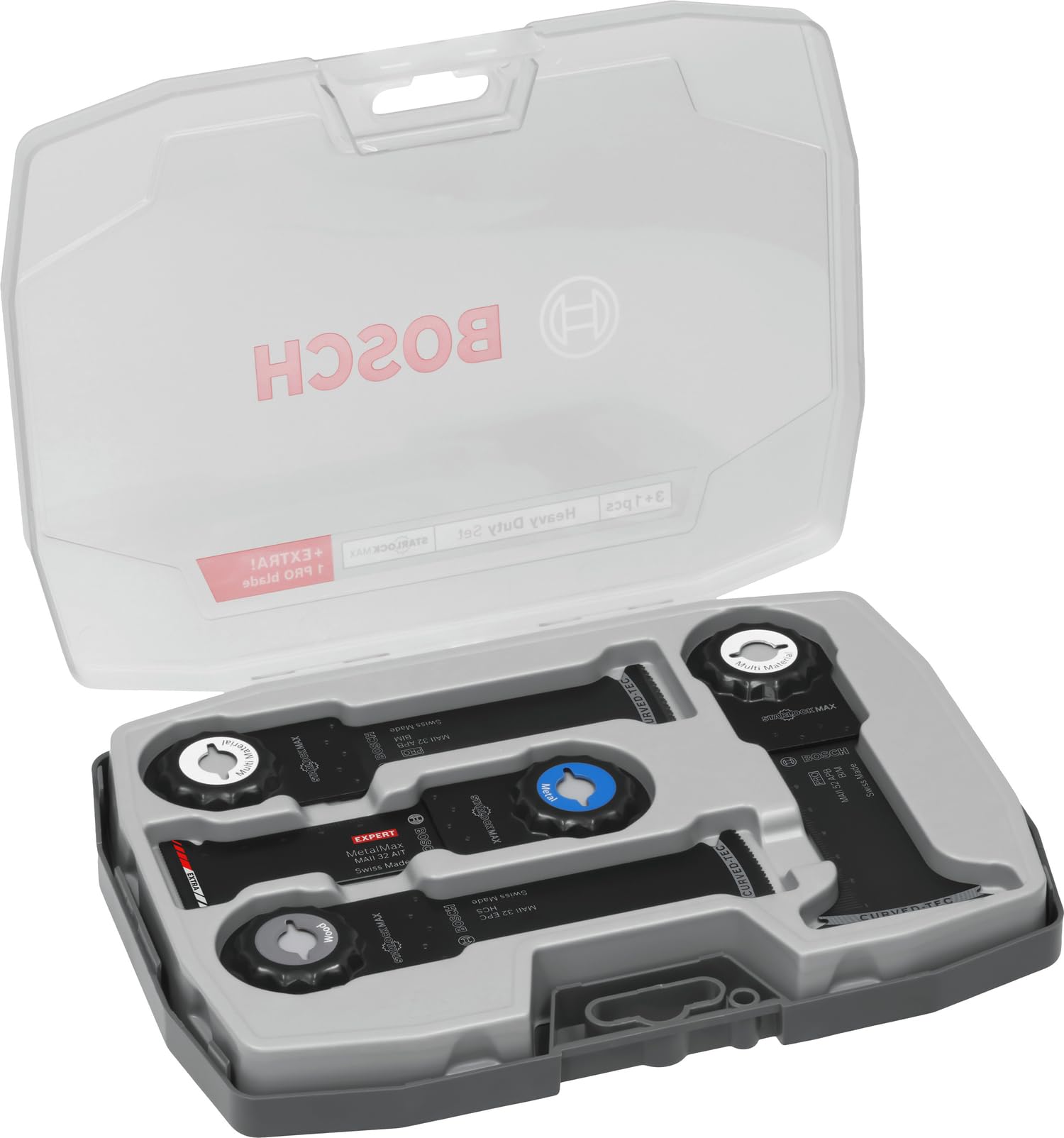Bosch 4x Zestaw Heavy Duty, 4 szt. (do Stal nierdzewna, Stal, 200 x 120 mm, Professional Akcesoria Narzędzie wielofunkcyjne)