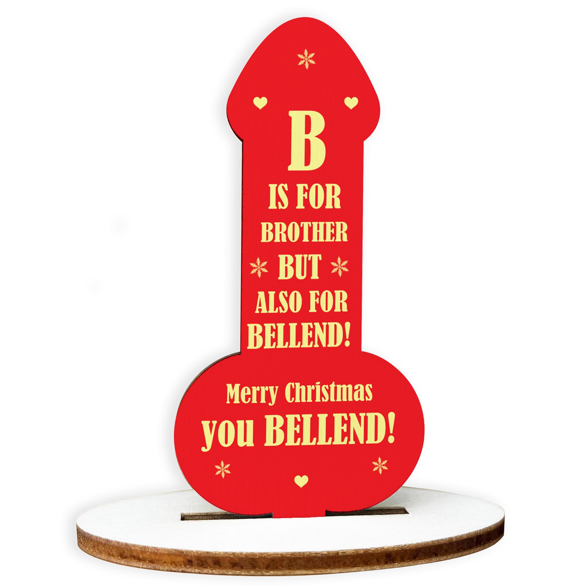 Red Ocean Funny RUDE Brother Gift For Christmas Wooden Plaque Funny Gift For Him Gift For Brother Keepsake