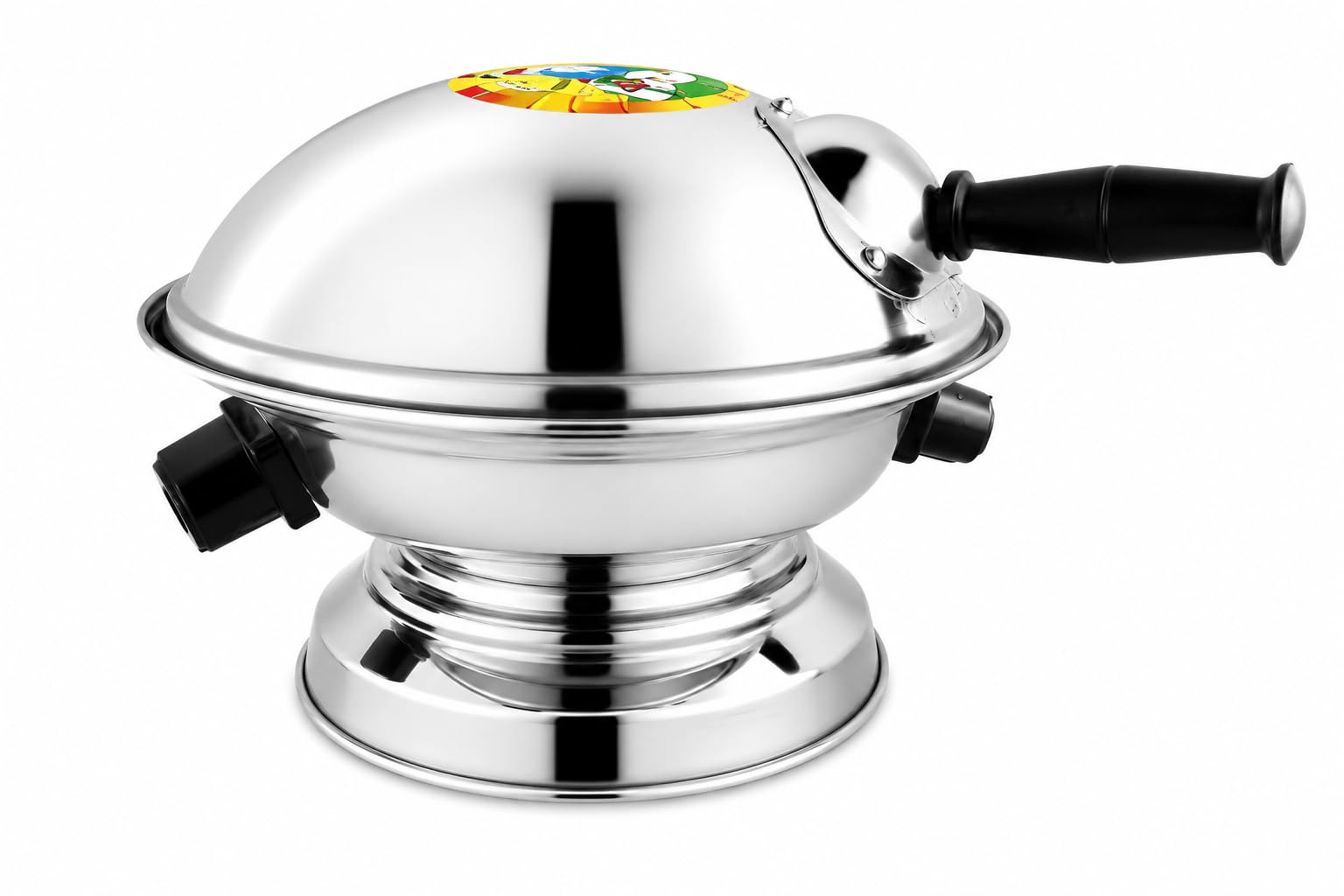 stainless steel bati cooker for gas stove | bati maker with grill rack & perforated tray | traditional bati oven for dal bati, paneer tikka, kebabs & grilling