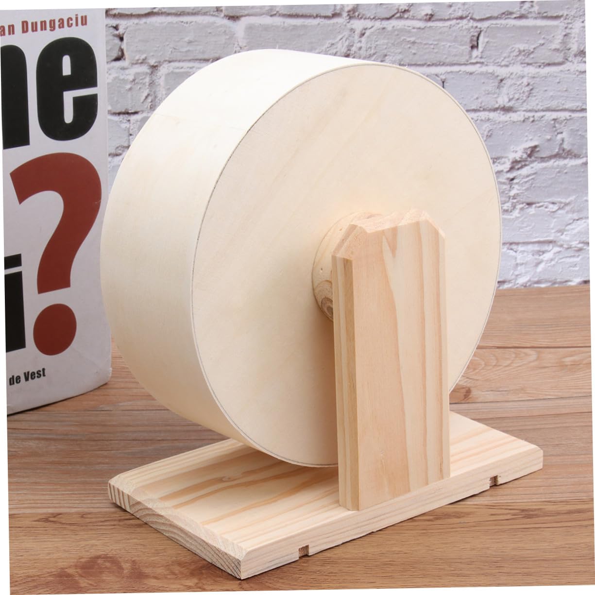 Holz Laufrad für Hamster und Kleine Tiere, Beige