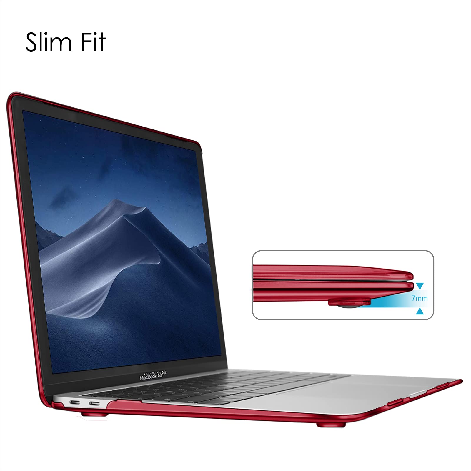 Coque Rigide FINTIE Pour MacBook Air 13" M1/A1932/A2179 - Protection Anti-choc - Noir Cristallin