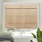 Letau Wood Cordless Window Shades Blinds, Bamboo Light Filtering Custom Roller Shades, Pattern 9