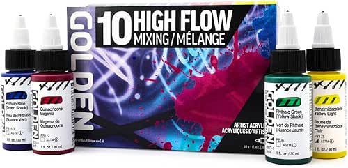 High Flow Acrylics by GOLDEN, High Flow Mixing Set, 10