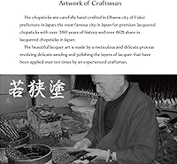 Vista 2 de Palillos japoneses de primera calidad reutilizables fabricados en Japón Palillos de madera de laca tradicional B (Golden Crane RD (WH4))