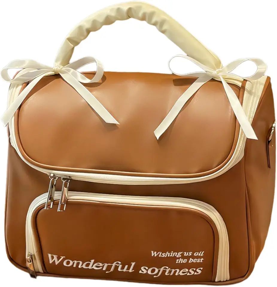 Nécessaire multifuncional para maquiagem, estojo portátil para guardar esmalte, pincéis e outros itens de higiene pessoal, Brown L