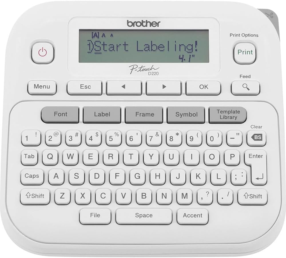 Brother P-Touch PTD220 Portable Label Maker Bundle for Home & Office Organization with Carrying Storage Case