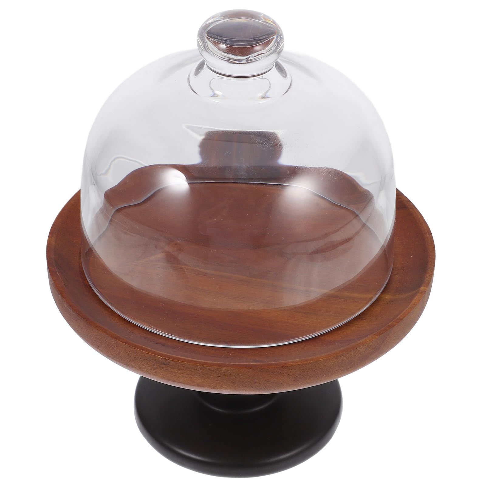 Présentoir à Gâteaux avec Pieds Hauts Marron Vintage en Bois D'acacia Plateau Élancé pour Présenter Pâtisseries et Desserts Lors de Réceptions
