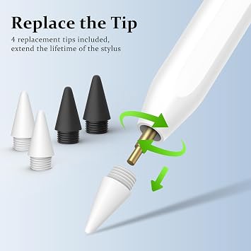 Stylus Pen for iPad W/Palm Rejection Tilt Sensor,13Mins Fully Charged,MEKO Active Apple Pencil Compatible W/iPad 6/7/8/9/10,Pro12.9/11/M4,Air3/4/5/6,mini5/6(White/Black)