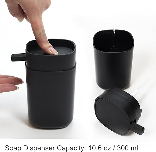 Miniatura 2 de Juego de 6 accesorios de baño completo, soporte para cepillos de dientes, dispensador de jabón, cubo de basura de basura, jabonera, taza para