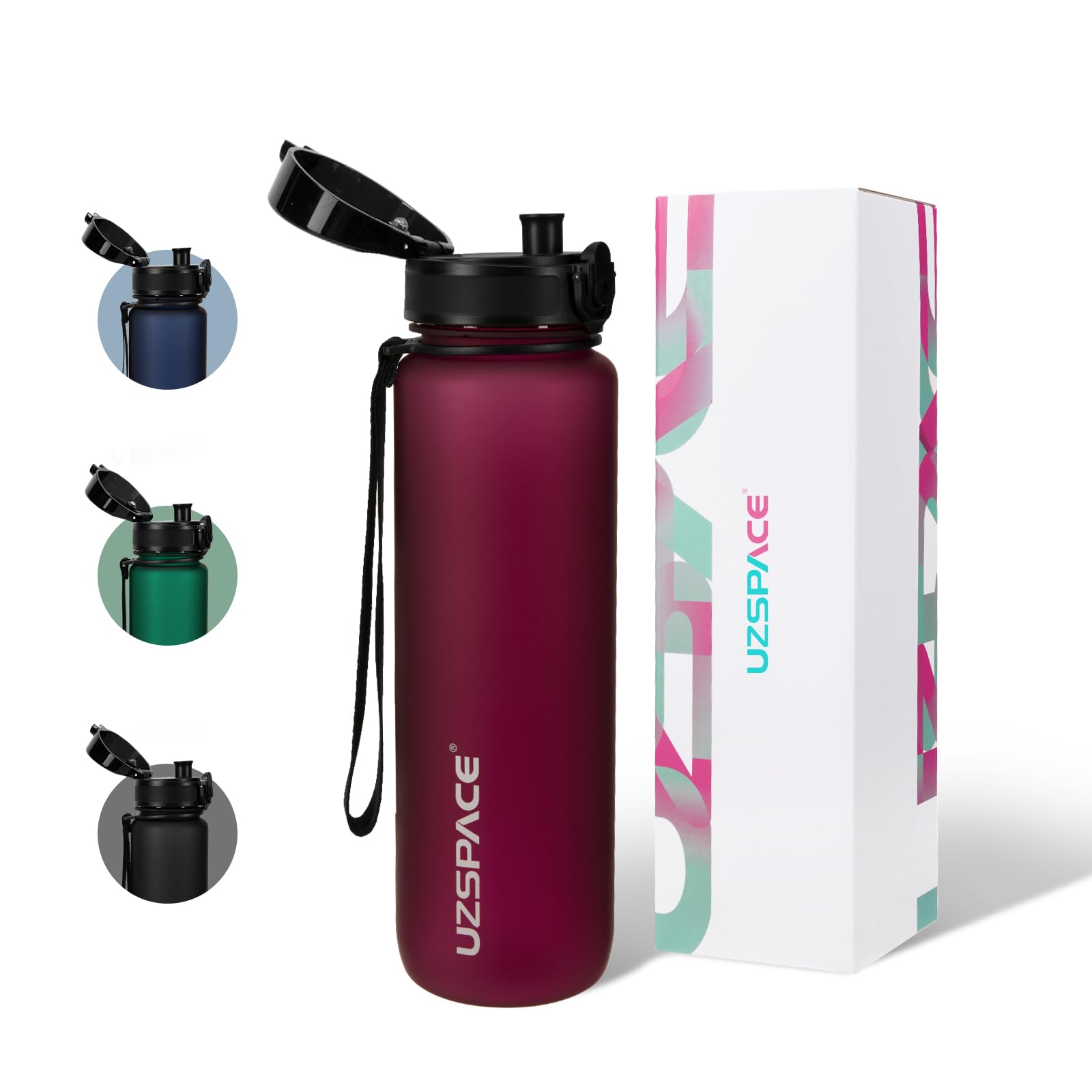UZSPACE Botella Agua Deportiva,500ml/800ml/1000ml/1.5l, Tritan Botella Agua Sin BPA. Evitar Fugas de Agua y Ideal para el Ejercicio y los Deportes al Aire Libre — view 30