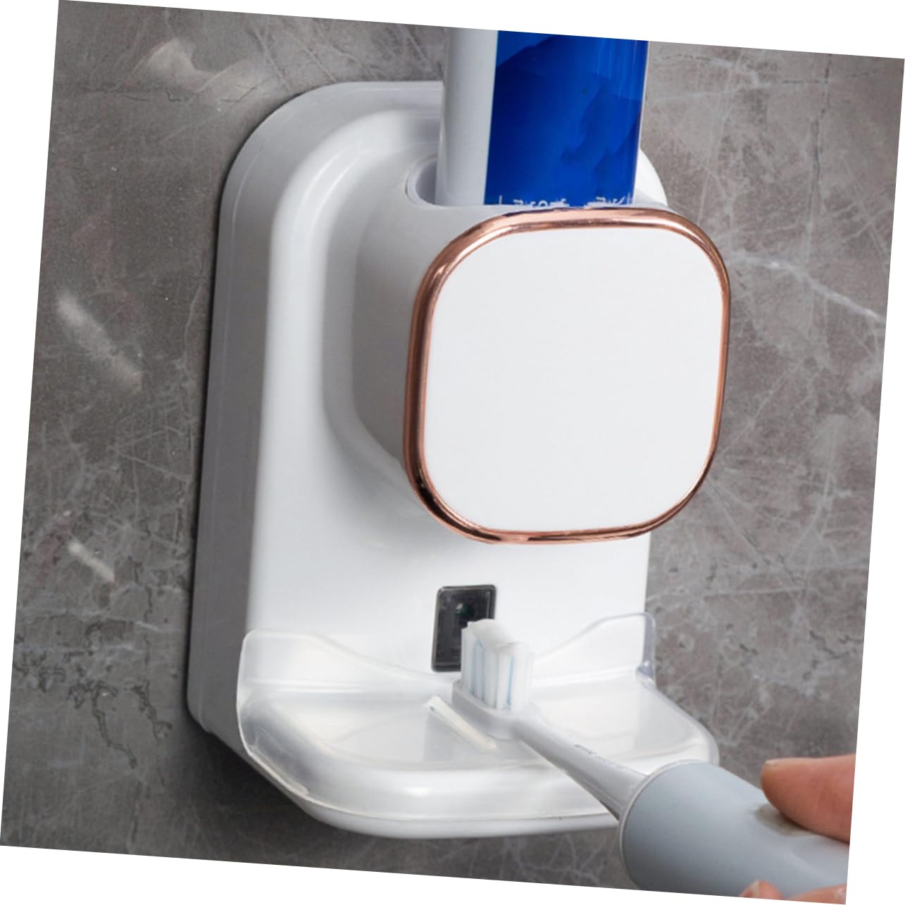 TOPBATHY Distributeur De Dentifrice Électrique Mural Presse-tube Automatique Pour Salle De Bain Support Pour Dentifrice Avec Capteur