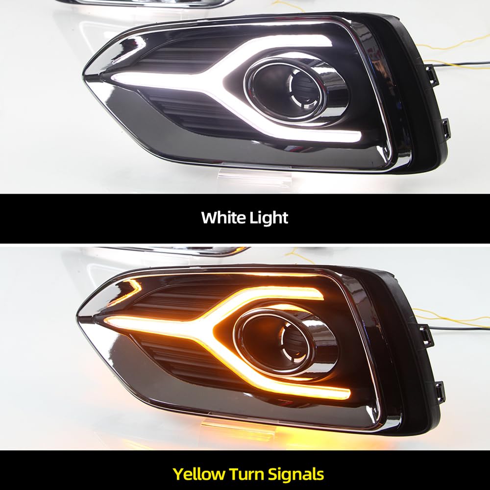 BAKUGO 2 Sztuki Samochodowe Światło Led Do Jazdy Dziennej Światło Przeciwmgielne DRL Światło Kierunkowskazu Dla Hyundai Accent 2017 2018 2019
