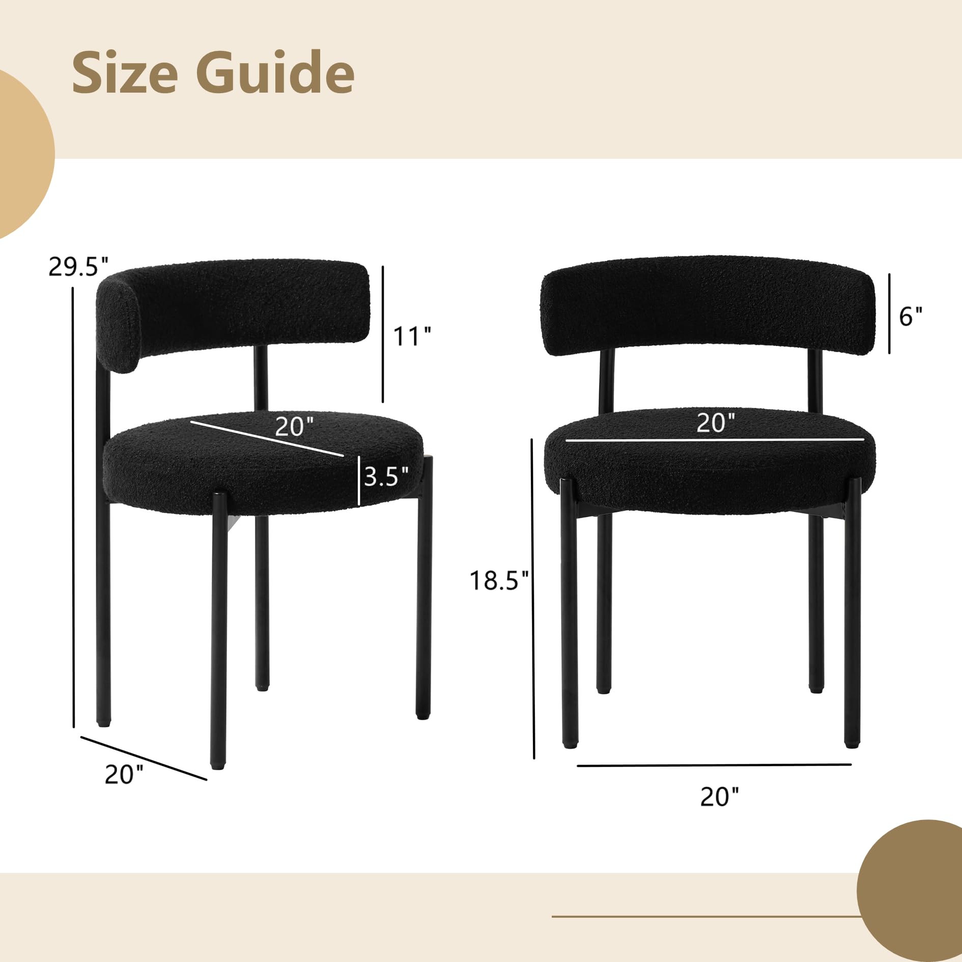 SISANDI ZAHA CLASSIC Ⅱ midnight black Amazon.com - Boucle Dining Chairs Set of 2, Black Dining