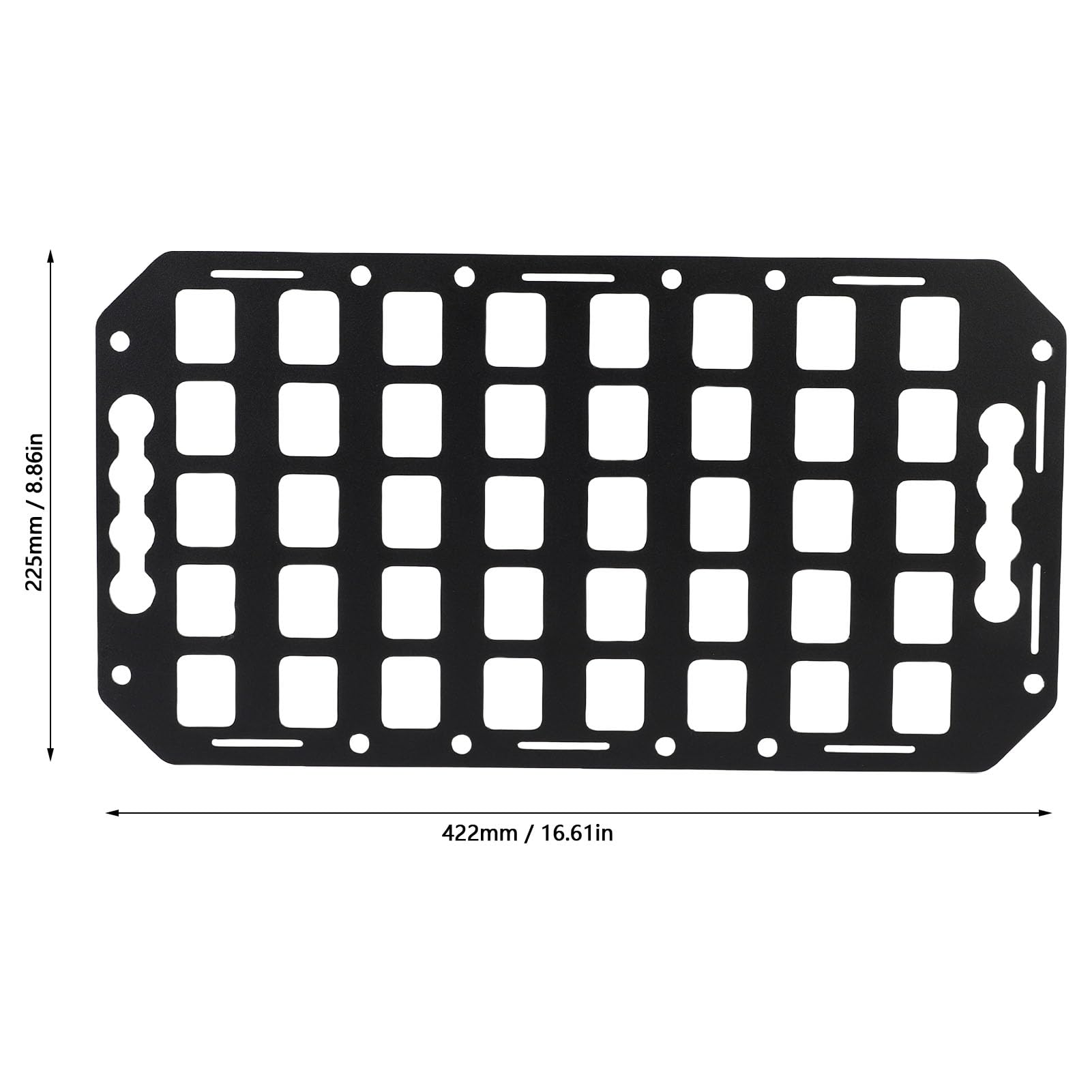 Akozon Facile à Retirer en Aluminium L Track Molle Pannel Organisateur 16.61x8.86x0.08 Poud